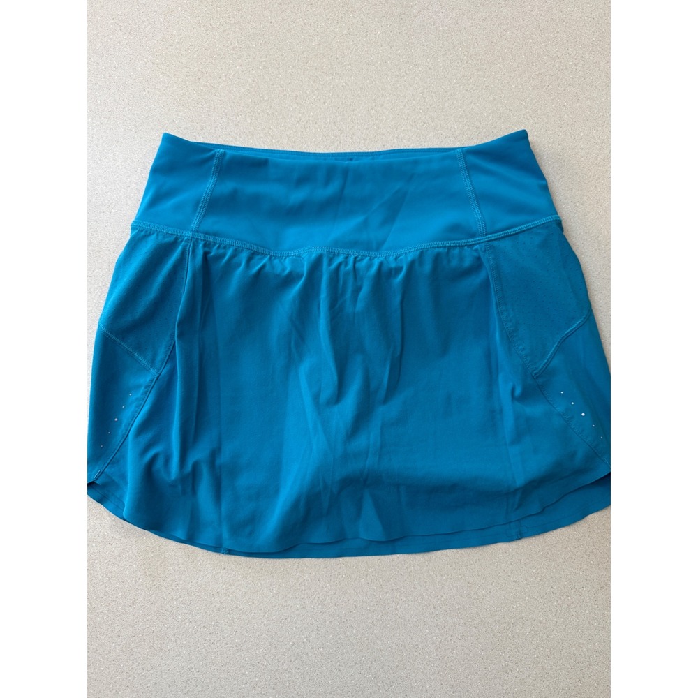 Athleta Run With It Skort 14 Blue Teal Athletic Running Skirt Women XS